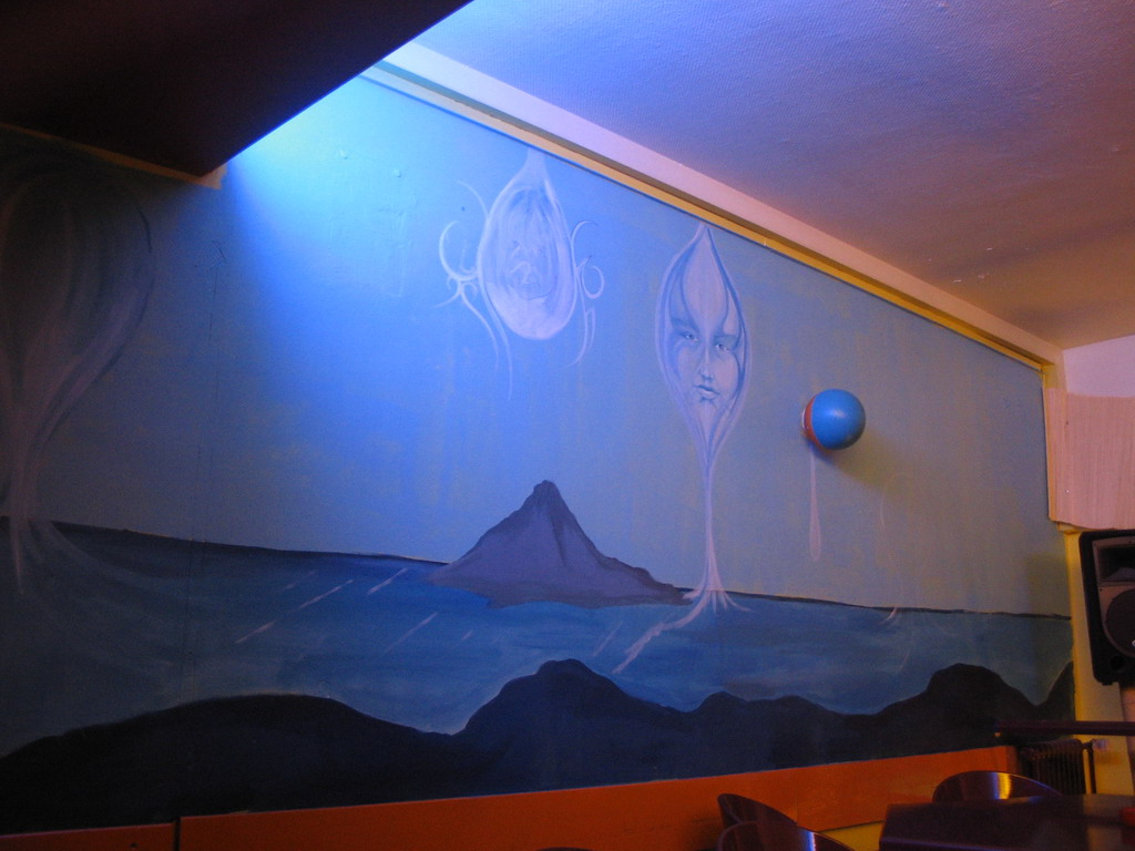 Wall painting at a bar in the city center