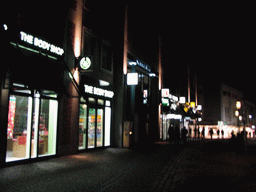 Shops at the Grosskölnstraße street, by night