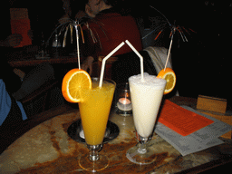 Cocktails at a bar in the city center