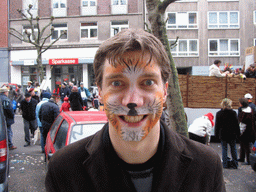 Tim with face paint at the Theaterstraße street
