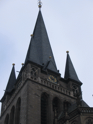 Tower of the Aachen Cathedral, viewed from the Spitzgässchen street