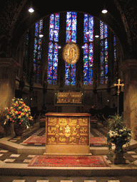 Apse with the main altar, the shrine of Virgin Mary and the Aureole Madonna at the Aachen Cathedral