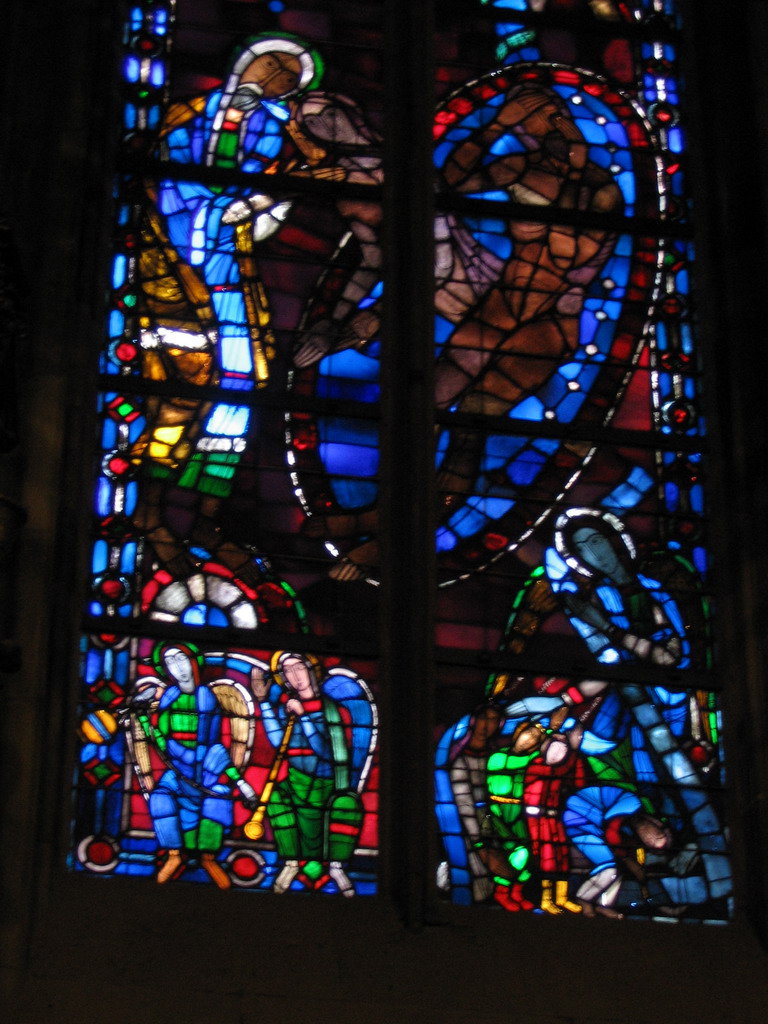 Stained glass window at the Aachen Cathedral