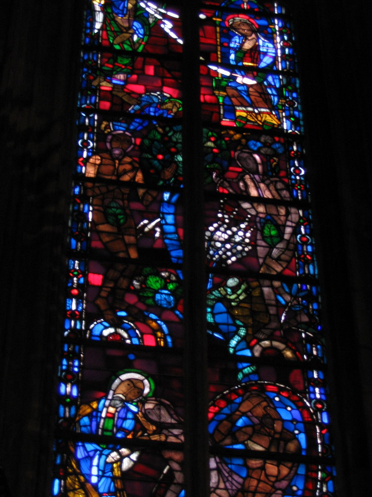 Stained glass window at the Aachen Cathedral