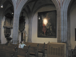 Miaomiao with face paint at the Aachen Cathedral
