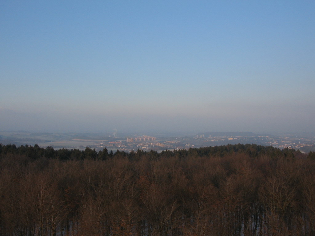 The University Hospital Aachen and surroundings, viewed from the viewing tower at the border triangle at Vaals