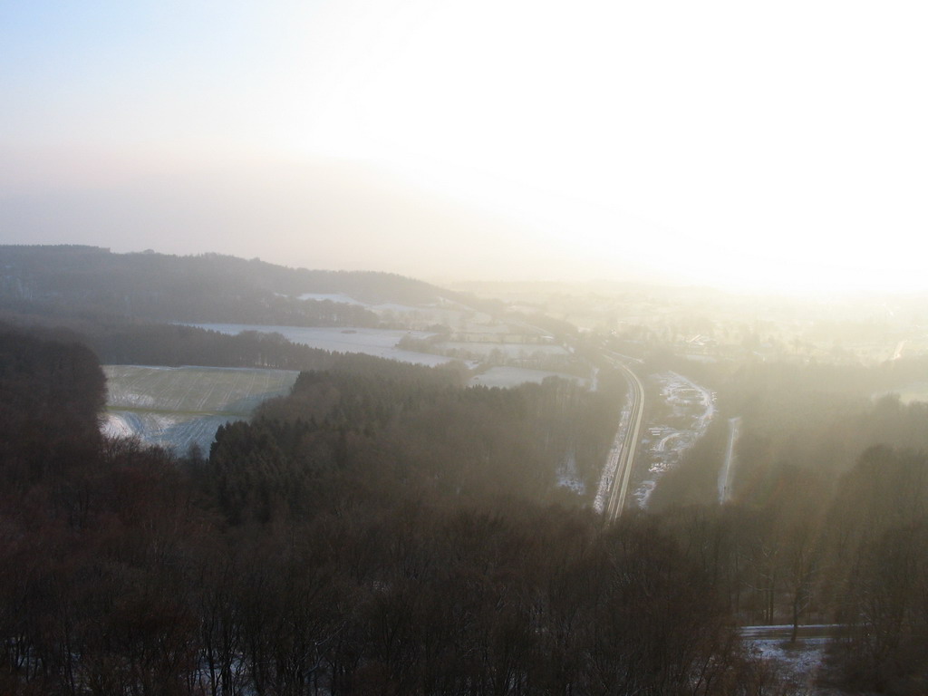 Railroad at the Belgian side, viewed from the viewing tower at the border triangle at Vaals