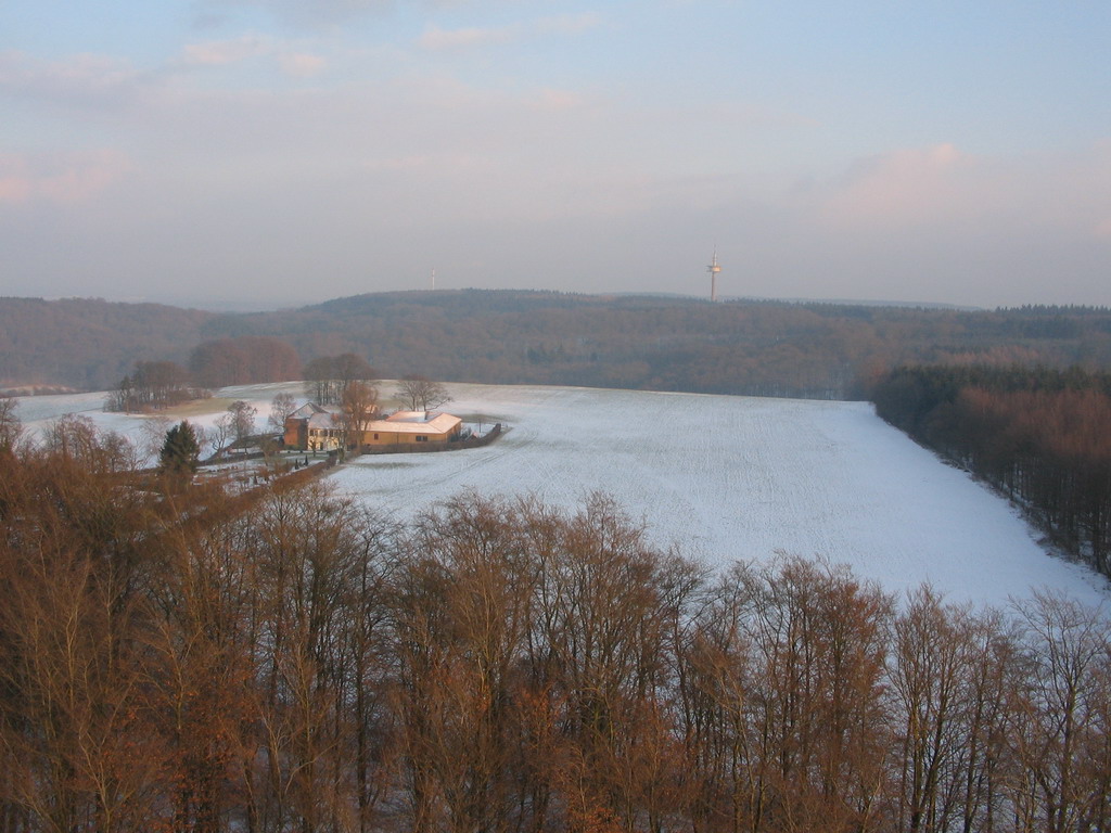 Building and tower at the German side, viewed from the viewing tower at the border triangle at Vaals