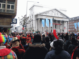 Carnaval Parade in front of the Theater Aachen at the Theaterplatz square