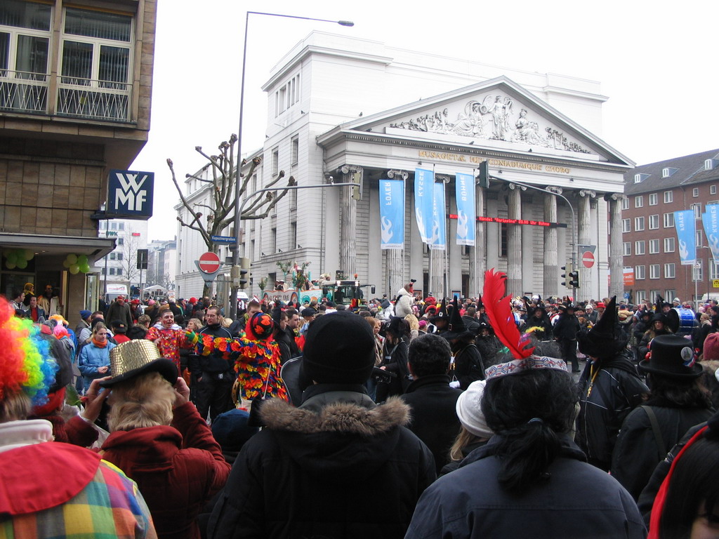 Carnaval Parade in front of the Theater Aachen at the Theaterplatz square