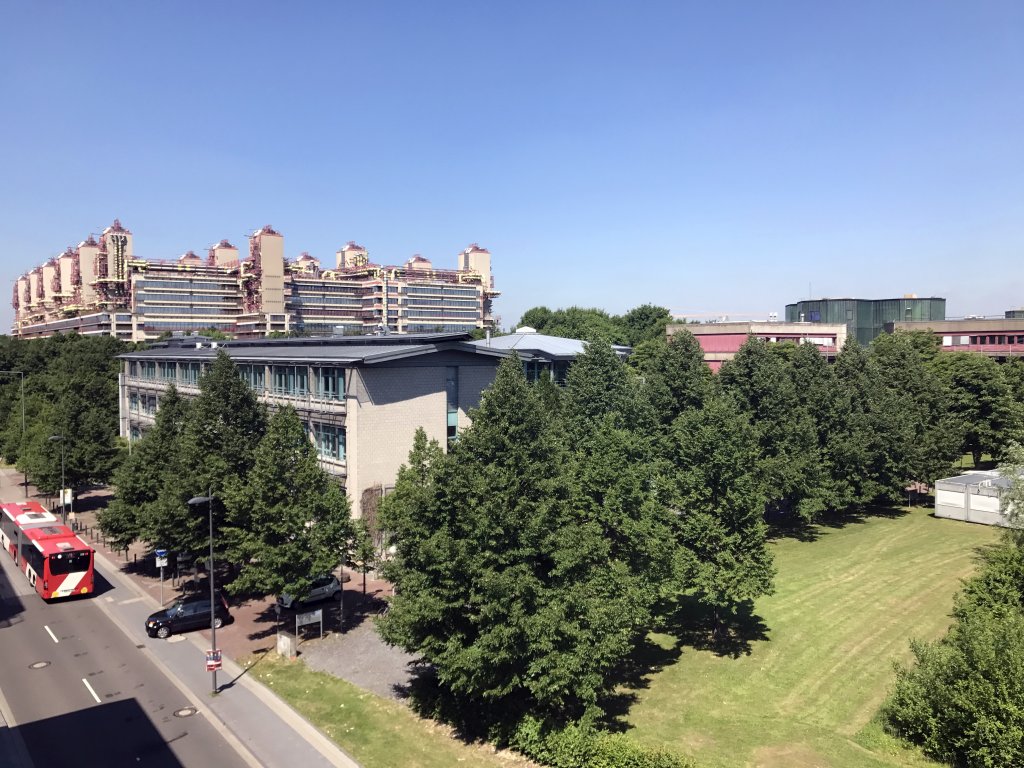 The University Hospital Aachen and surroundings, viewed from the ZBMT building at the Pauwelsstraße street