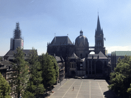 The Katschhof square, the Aachen Cathedral and the St. Foillan Church, viewed from the Ark Staircase from the First Floor to the Second Floor of the City Hall