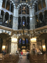 Oktogon nave and apse with the main altar and the shrine of Virgin Mary at the Aachen Cathedral