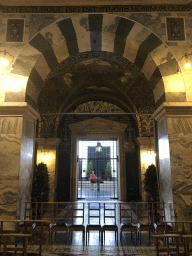 The entrance to the Aachen Cathedral, viewed from inside