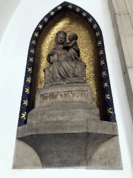Alabaster statue `Madonna with Child` in the entrance room of the Aachen Cathedral