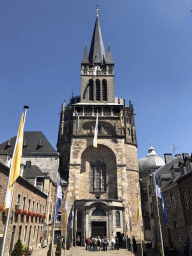 The west side of the Aachen Cathedral at the Domhof square