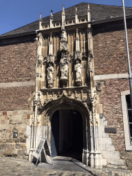 Entrance to the Aachen Cathedral Treasury at the Johannes-Paul-II.-Straße street