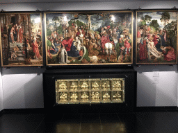 Triptych `Aachen Altar` at the Ground Floor of the Aachen Cathedral Treasury