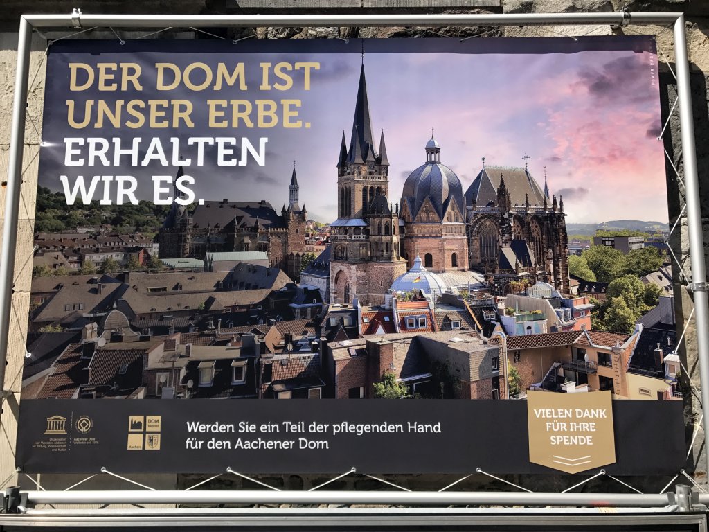 Poster of the Aachen Cathedral at the Domhof square