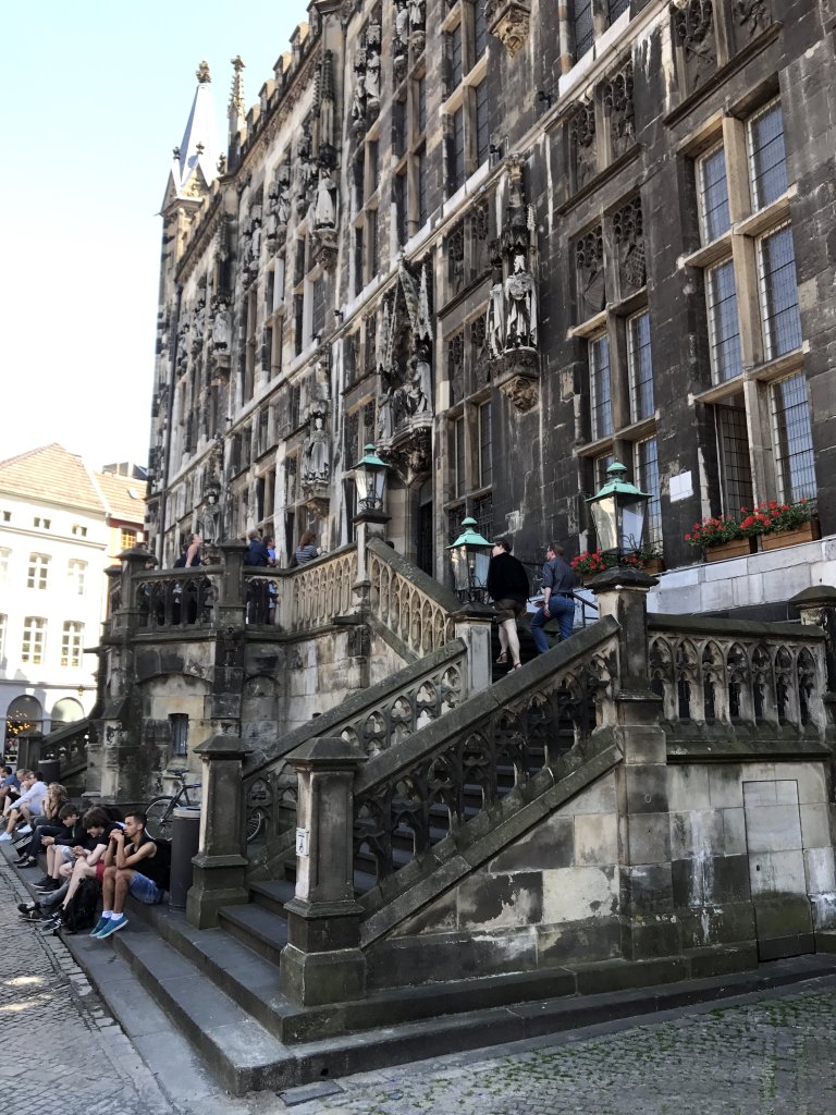 Staircase at the front of the City Hall at the Markt square