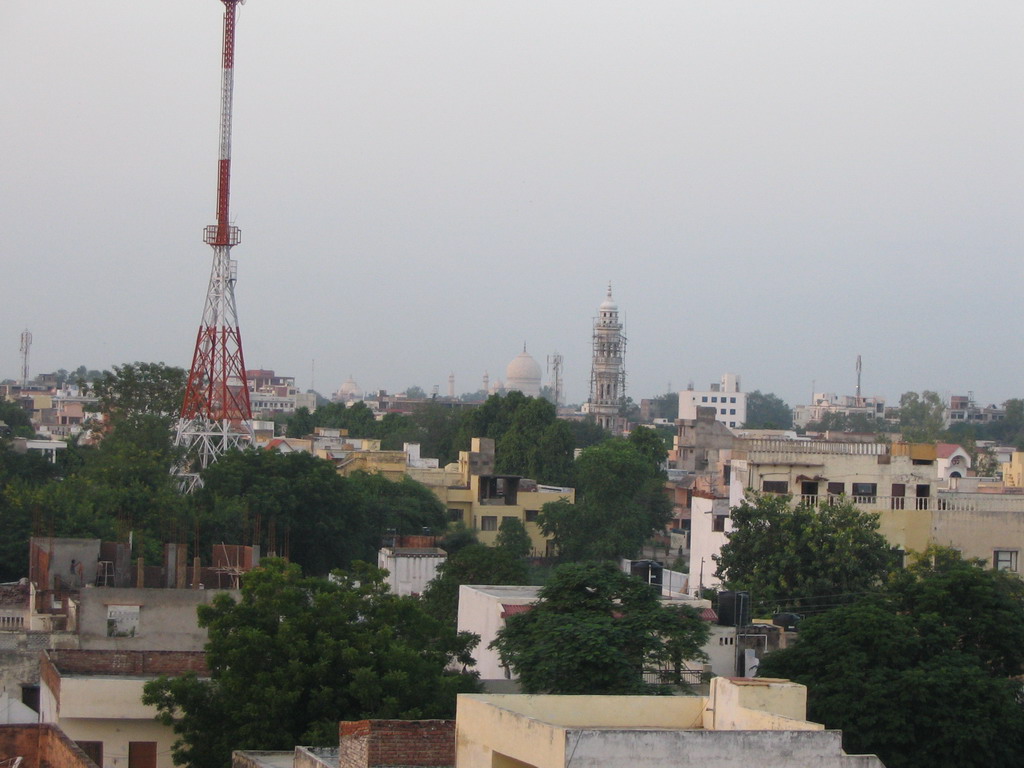 View from the roof of Hotel Safari on Agra and Taj Mahal