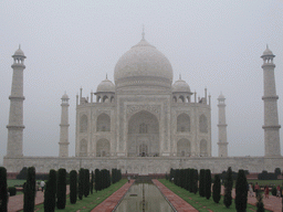 Charbagh Garden with the reflecting pool and the front of the Taj Mahal