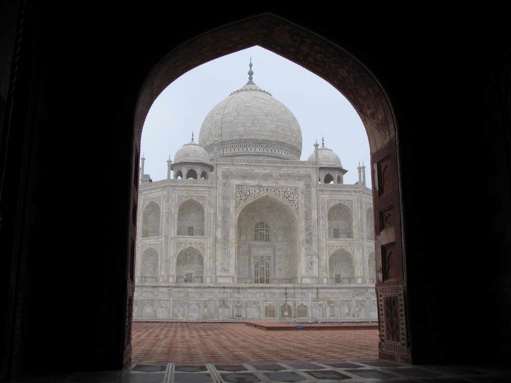 Taj Mahal from the mosque on the left side