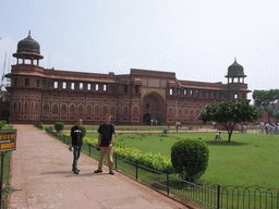 David and Rick at the gardens in front of the Jahangir Palace at the Agra Fort