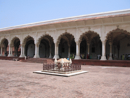 The Tomb of John Russell Colvin in front of the Diwan-I-Am hall at the Agra Fort