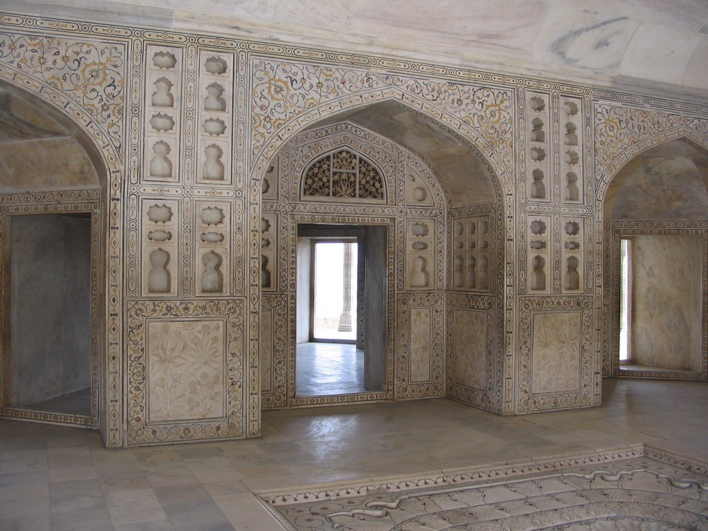 Interior of the Khas Mahal palace at the Agra Fort