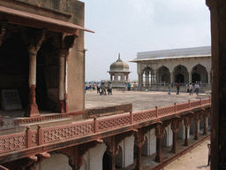 The Throne of Jahangir and the Musamman Burj tower at the Agra Fort