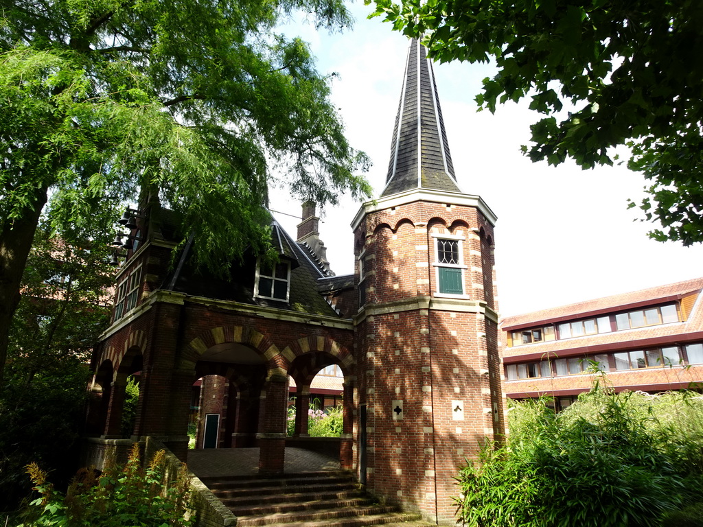 East side of the replica of the Sneeker Waterpoort gate at the Vogelpark Avifauna zoo