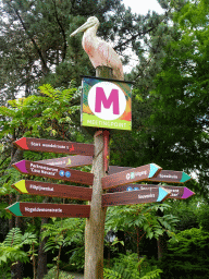 Sign at the meeting point in front of the Casa Havana restaurant at the Vogelpark Avifauna zoo