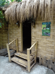 Entry to an Ifugao house at the Philippines hall of the Tropenhal building at the Vogelpark Avifauna zoo, with explanation