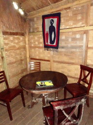 Interior of an Ifugao house at the Philippines hall of the Tropenhal building at the Vogelpark Avifauna zoo