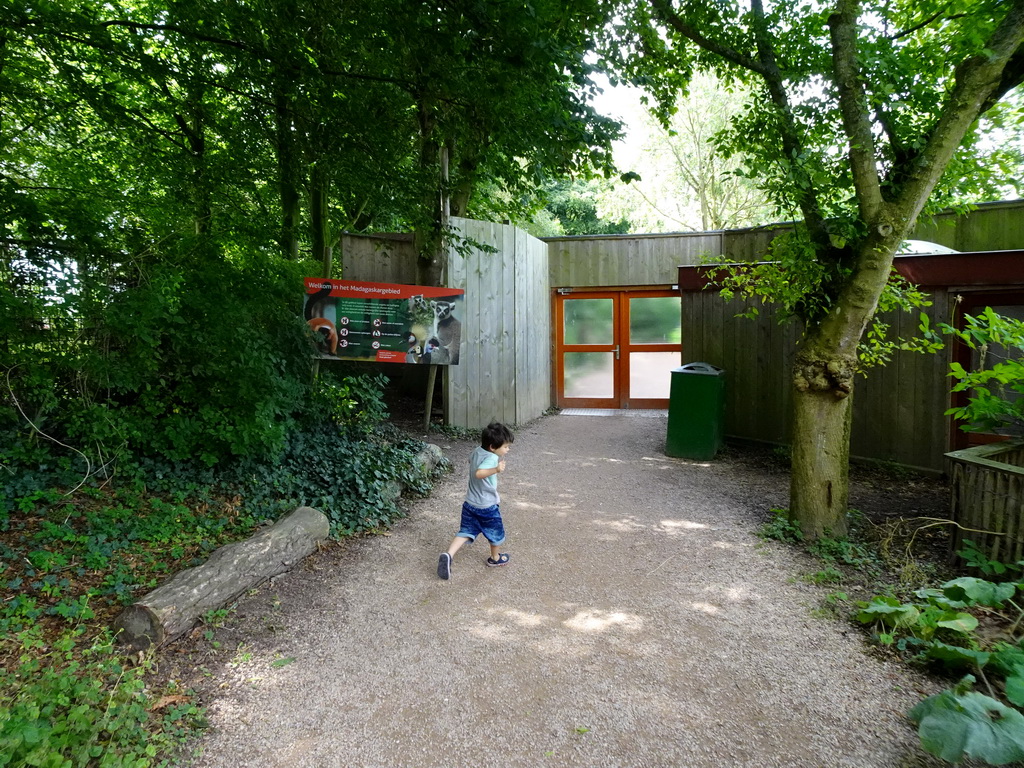 Max at the entrance to the Madagascar area at the Vogelpark Avifauna zoo