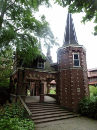 East side of the replica of the Sneeker Waterpoort gate at the Vogelpark Avifauna zoo