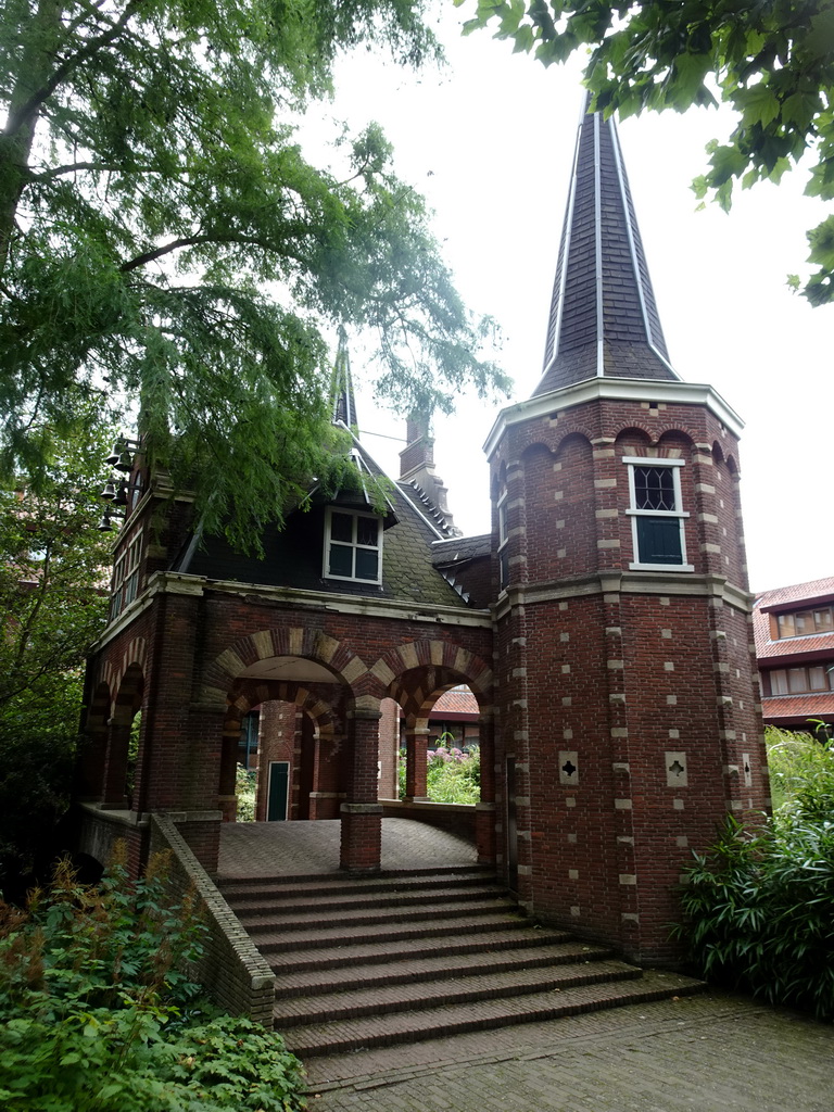 East side of the replica of the Sneeker Waterpoort gate at the Vogelpark Avifauna zoo