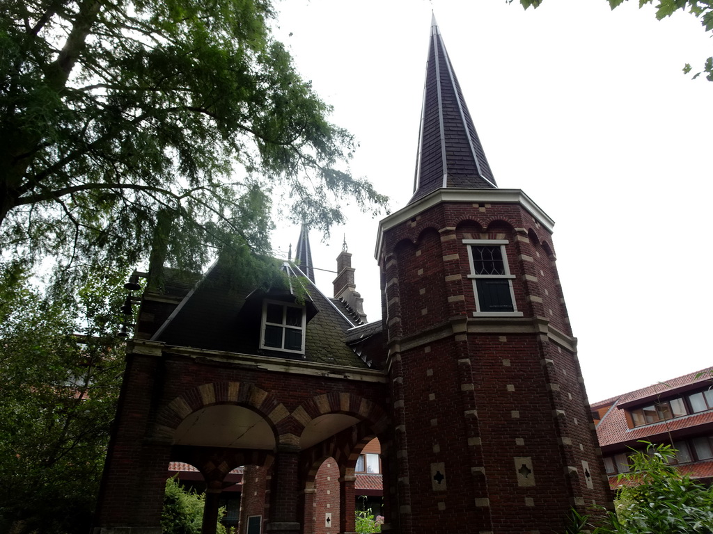 East side of the replica of the Sneeker Waterpoort gate at the Vogelpark Avifauna zoo