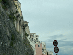 Houses at the west side of town, viewed from the rental car on the Amalfi Drive