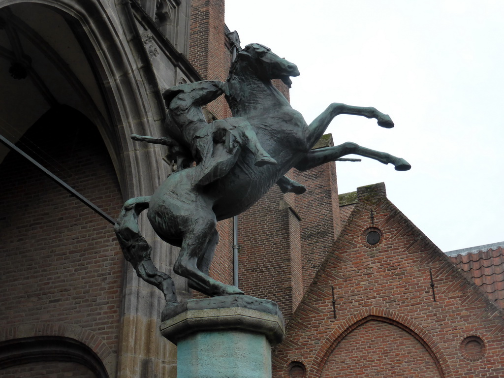 Equestrian statue of Saint George, in front of the north side of the Sint-Joriskerk church at the Groenmarkt square