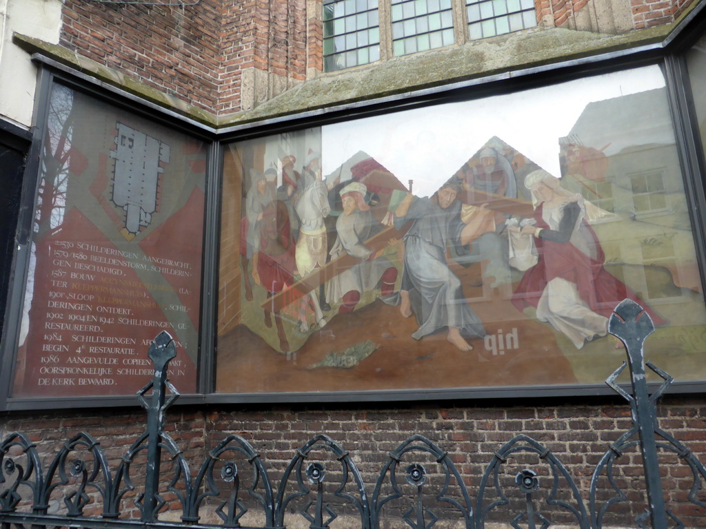 Information on paintings at the east side of the Sint-Joriskerk church at the Langestraat street