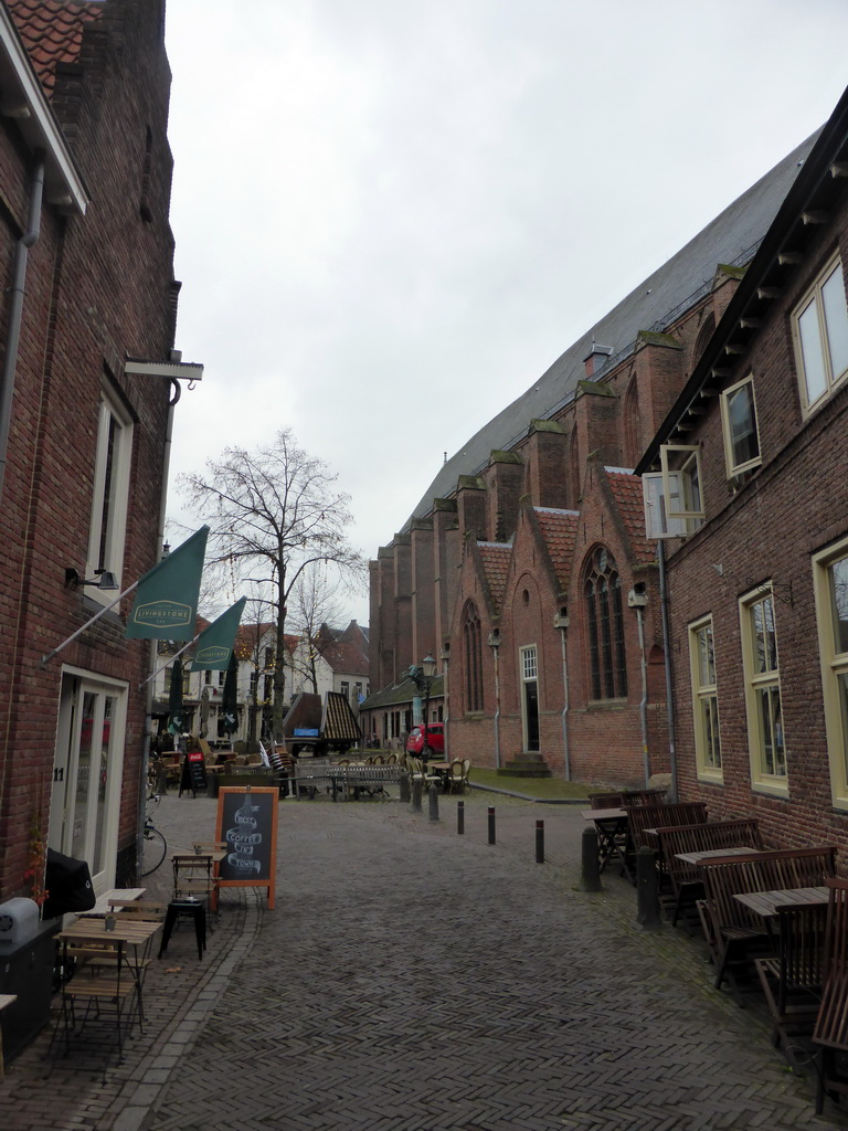 The west side of the Groenmarkt square and the north side of the Sint-Joriskerk church
