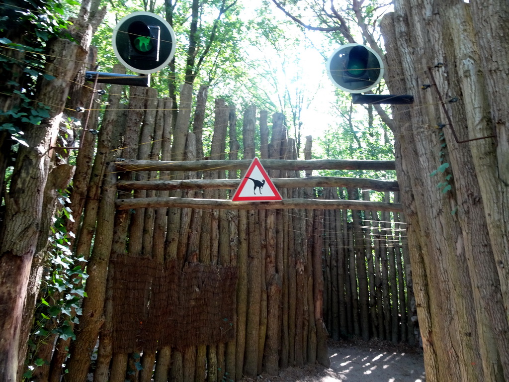 Entrance gate to the walking route at the DinoPark at the DierenPark Amersfoort zoo