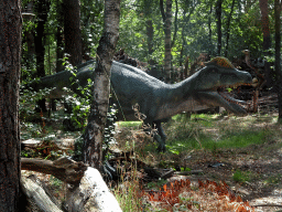 Dilophosaurus statue at the DinoPark at the DierenPark Amersfoort zoo