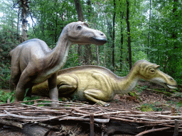 Maiasaura statues at the DinoPark at the DierenPark Amersfoort zoo