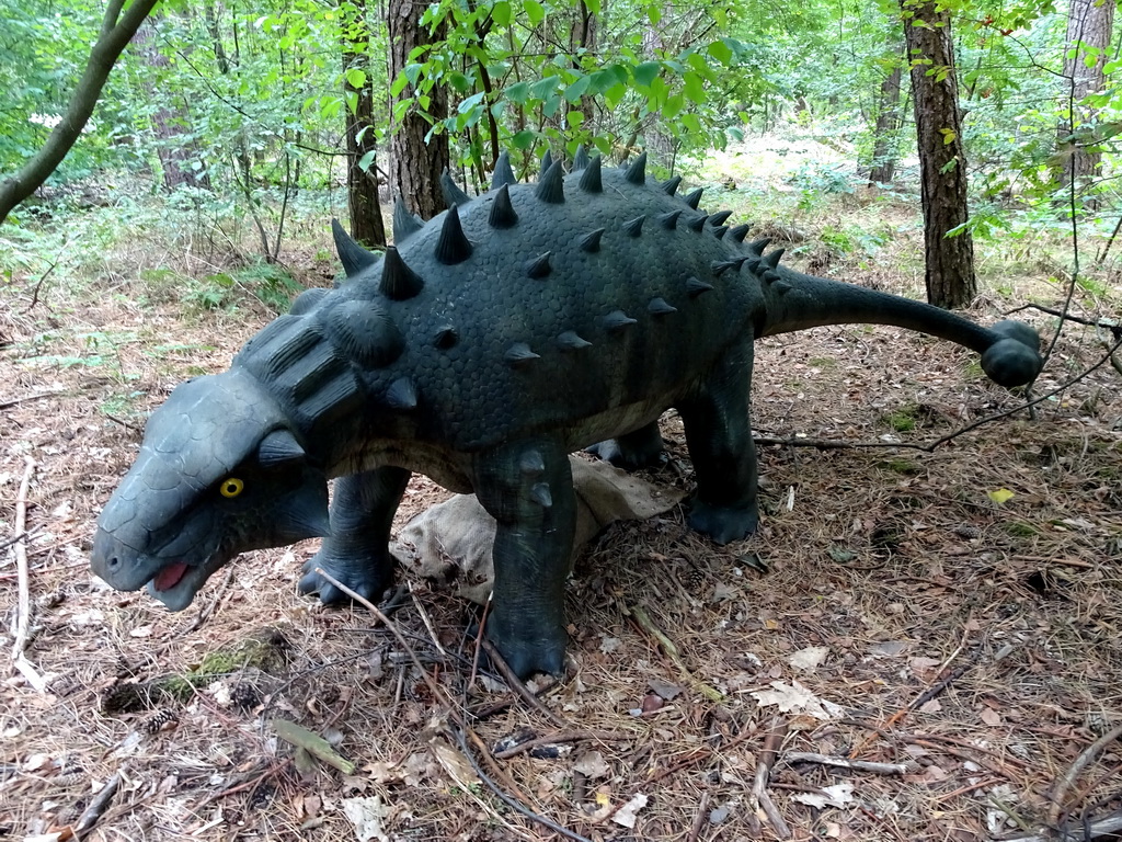 Ankylosaurus statue at the DinoPark at the DierenPark Amersfoort zoo