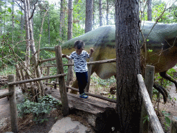 Max on a walking bridge at the DinoPark at the DierenPark Amersfoort zoo