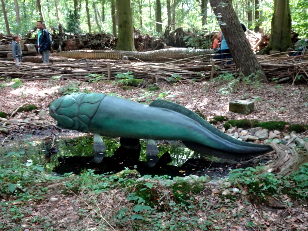 Dunkleosteus statue at the DinoPark at the DierenPark Amersfoort zoo