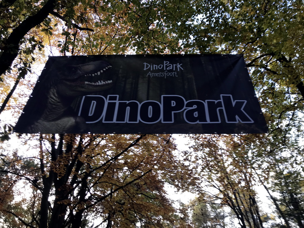 Banner at the entrance to the DinoPark at the DierenPark Amersfoort zoo